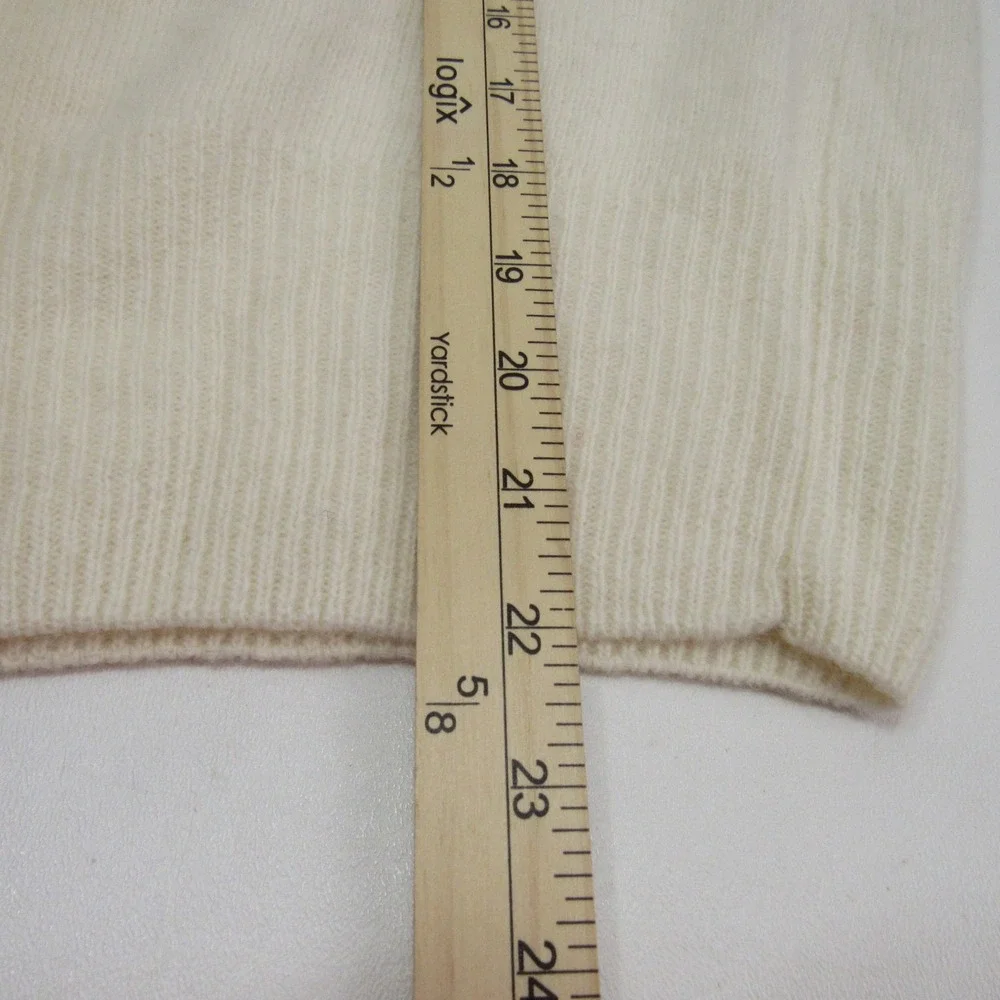 Nell Flowers Womens Angora‎ Lambswool Blend Sweater Cream Floral  - M